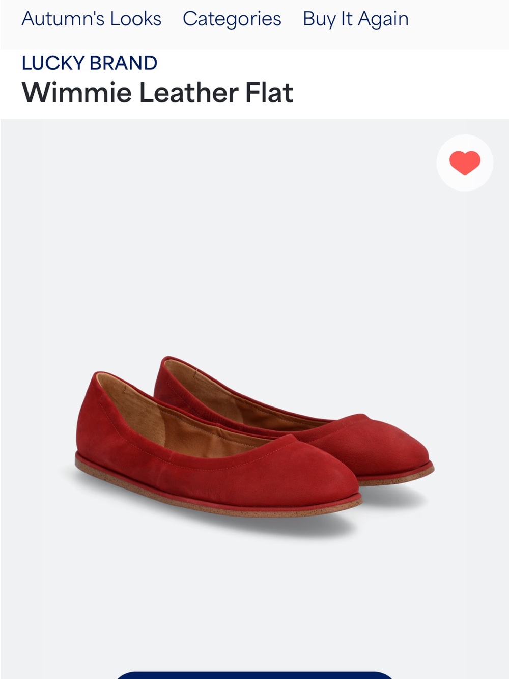 Lucky Brand Wimmie Flat in red suede